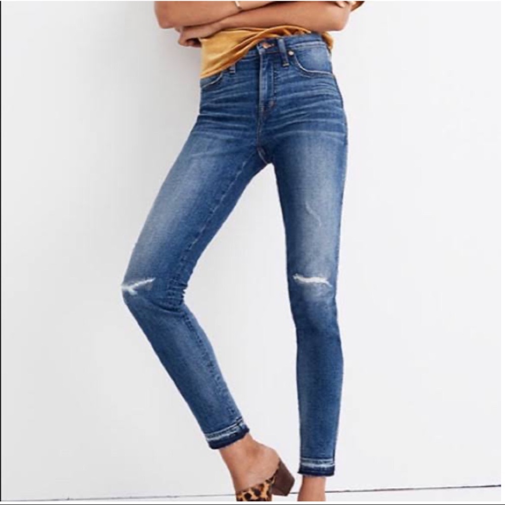 MADEWELL 9” HIGH RISE SKINNY JEANS RAW HEM SIZE 24